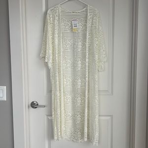 NWT - Ginger G / TjMaxx - Long Lace Duster - White - Sz Large